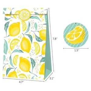 Cieovo 24 bolsas de regalo de limón bolsas de papel de