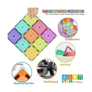 Landtaix Juego de azulejos magnéticos para niños 100_5