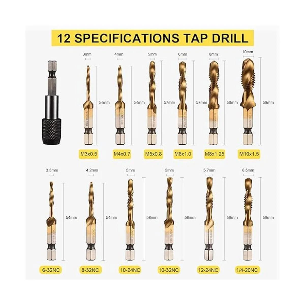 THINKWORK Juego de brocas combinadas 3 en 1 con_3