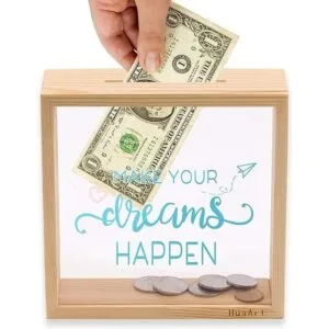 Alcancías para adultos marco decorativo de madera caja_1