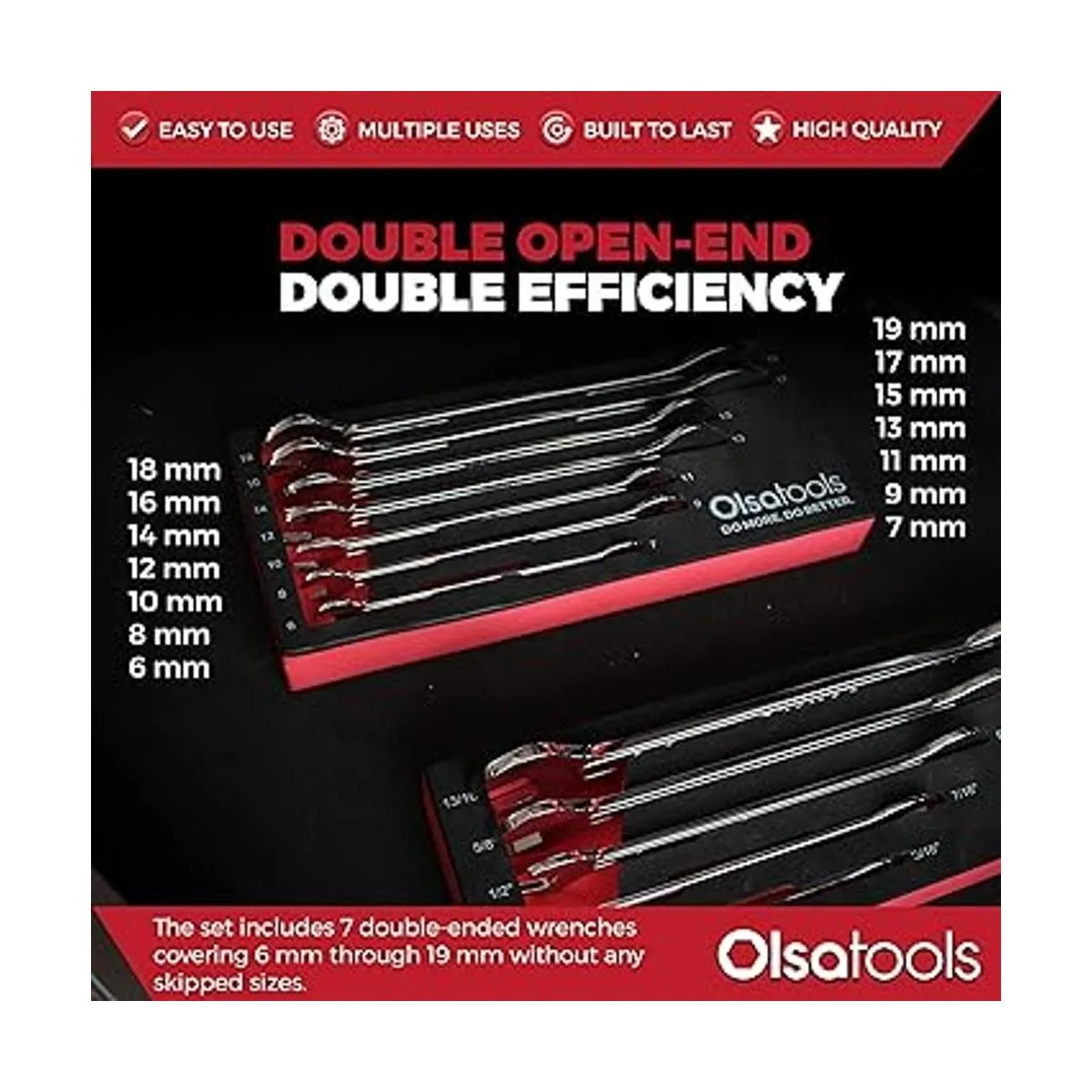 Olsa Tools Juego de llaves de extremo abierto superfinas_4