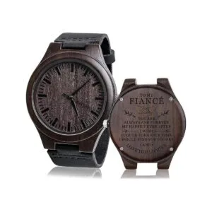 Fodiyaer Reloj de madera grabada personalizable regalo