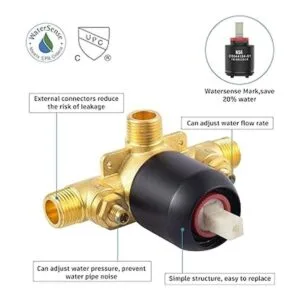 EMBATHER Juego de grifo de ducha negro mate kit de_5