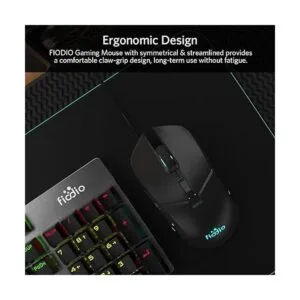 FIODIO Mouse para juegos con cable 5500 DPI luz
