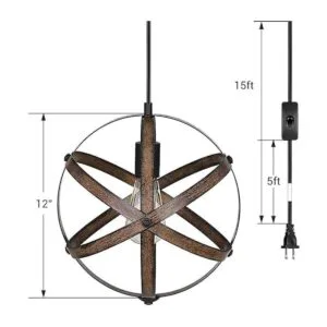 DEWENWILS Lámpara colgante con enchufe de grano de_5