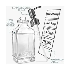 JASAI Dispensador de jabón de diseño antiguo con bomba de