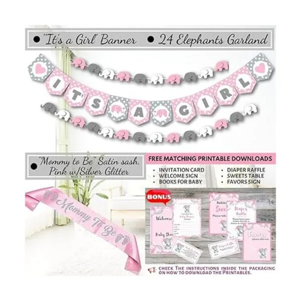 Juego de 587 piezas de decoraciones de baby shower de_2