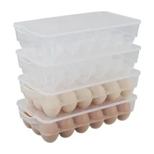 Begale Juego de 2 hueveras de plástico transparente