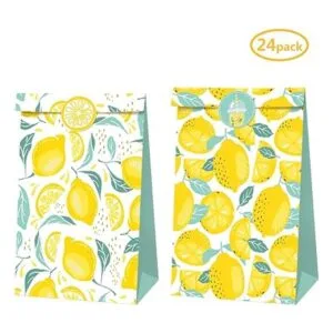 Cieovo 24 bolsas de regalo de limón bolsas de papel de