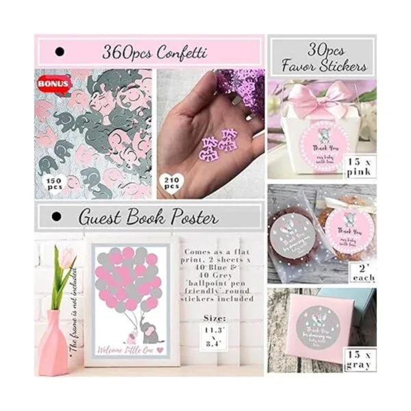 Juego de 587 piezas de decoraciones de baby shower de_6