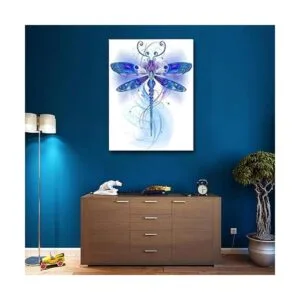 SKRYUIE Kit de pintura de diamante 5D con libélula azul