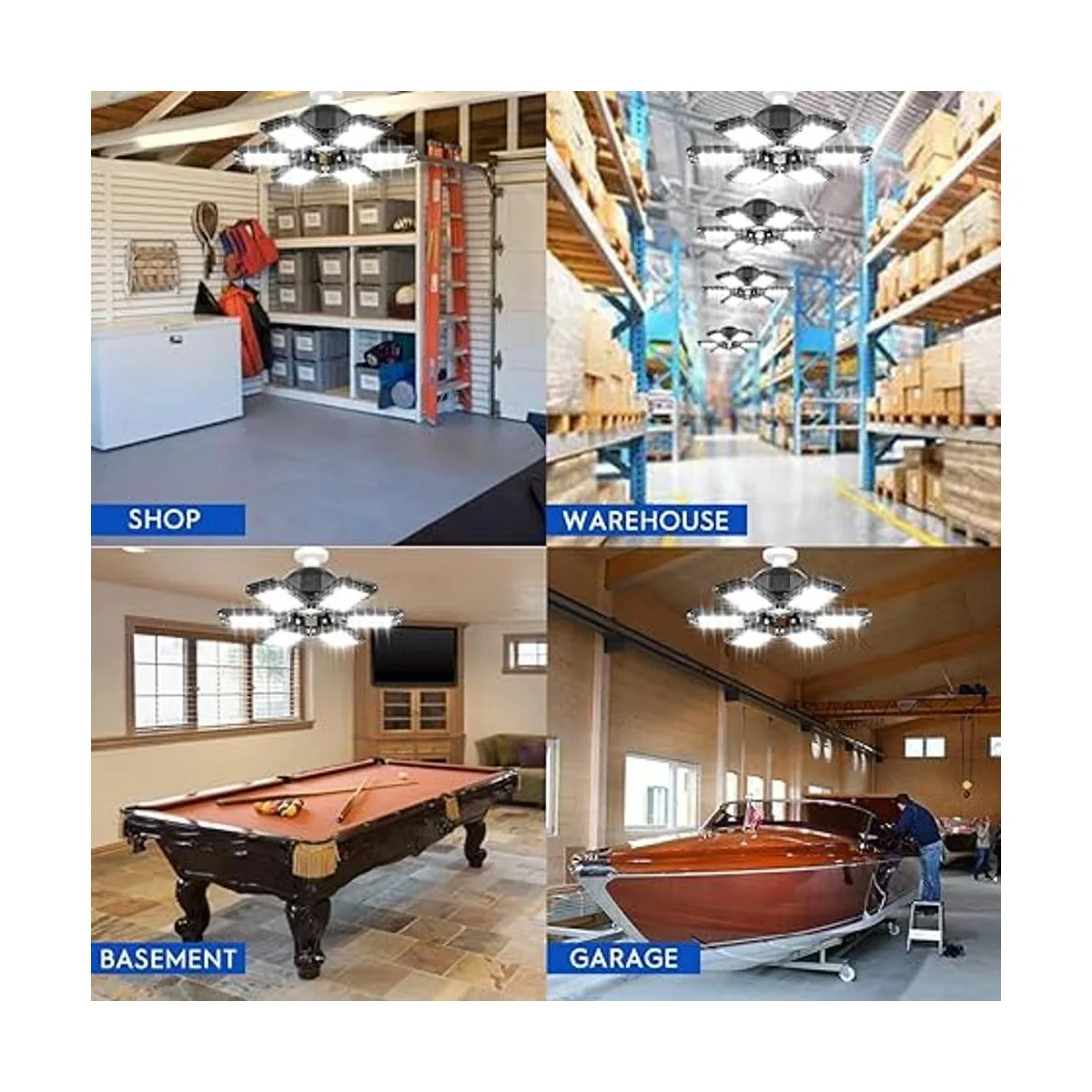 Paquete de 2 luces LED de garaje de 160 W deformables de_3