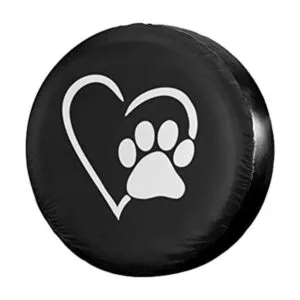 Foruidea Dog Pet Paws Love Heart Cubierta de neumático de_1