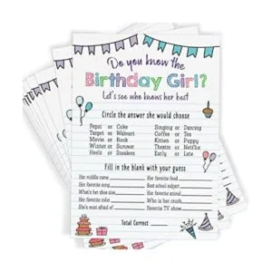 Juego de fiesta de cumpleaños para niñas quién sabe lo_1