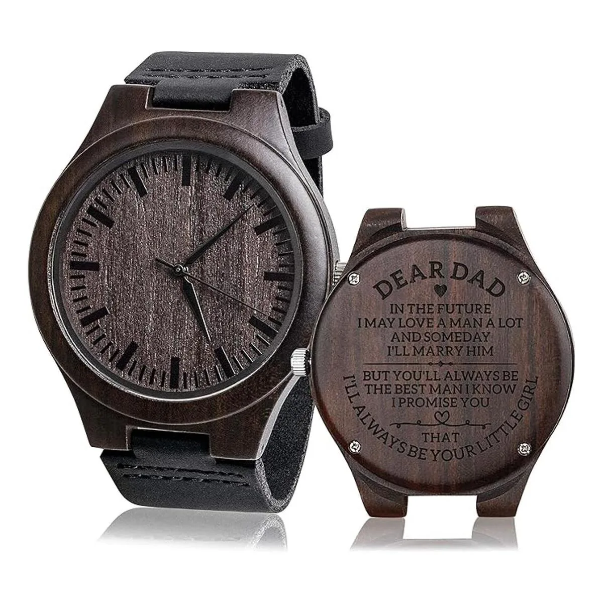 Fodiyaer Reloj de madera grabado personalizado regalo