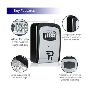 Rudy Run Caja para llaves con clave para exteriores con_5