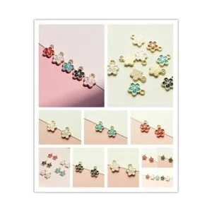 50 piezas surtidos de 5 colores Sakura flor joyería_2