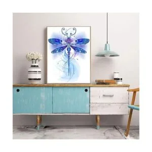 SKRYUIE Kit de pintura de diamante 5D con libélula azul