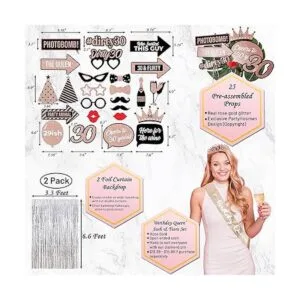 PartyHooman Decoraciones de cumpleaños número 30 para_5