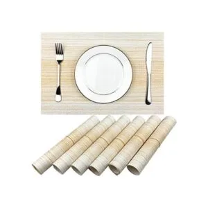 Juego de 6 manteles individuales de vinilo tejido duradero