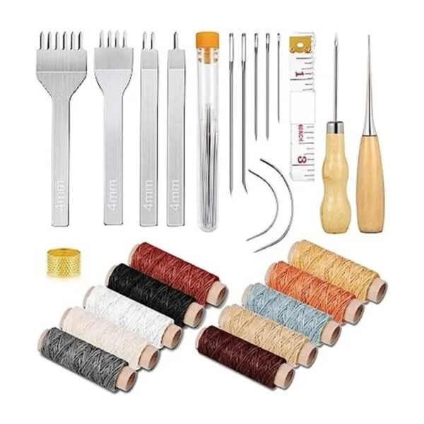 Cridoz Kit de 35 bolsas de cuero con perforador de agujero
