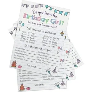 Juego de fiesta de cumpleaños para niñas quién sabe lo_4