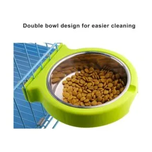 Cuenco de acero inoxidable extraíble con diseño de jaula_2