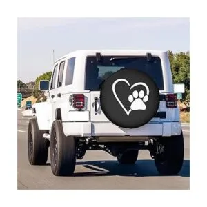 Foruidea Dog Pet Paws Love Heart Cubierta de neumático de_3