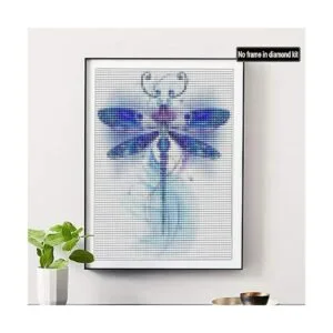 SKRYUIE Kit de pintura de diamante 5D con libélula azul