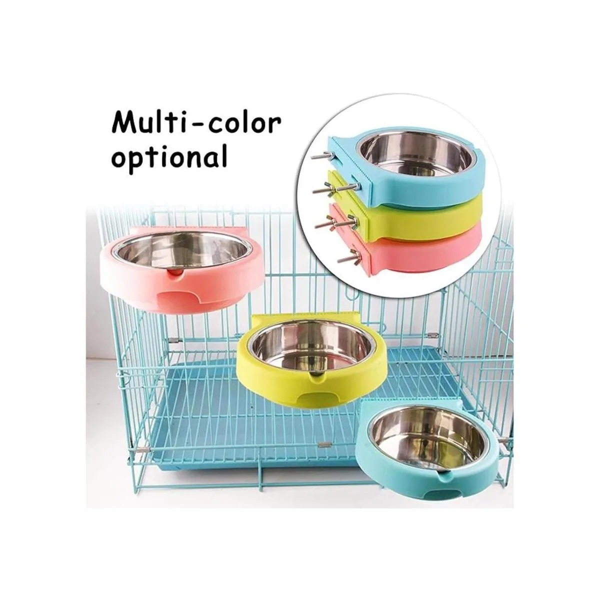 Cuenco de acero inoxidable extraíble con diseño de jaula_3