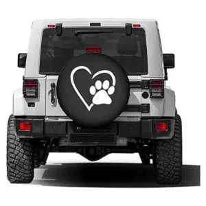Foruidea Dog Pet Paws Love Heart Cubierta de neumático de_2