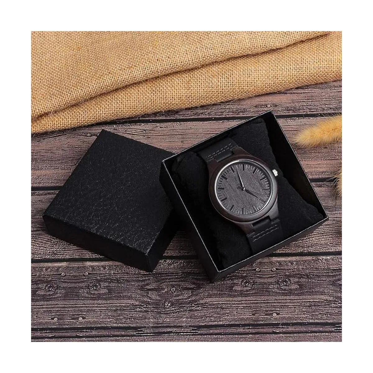 Fodiyaer Reloj de madera grabado personalizado regalo