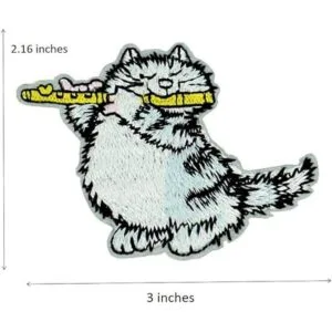 Parche bordado con mariposas Kawaii diseño de gatos_4