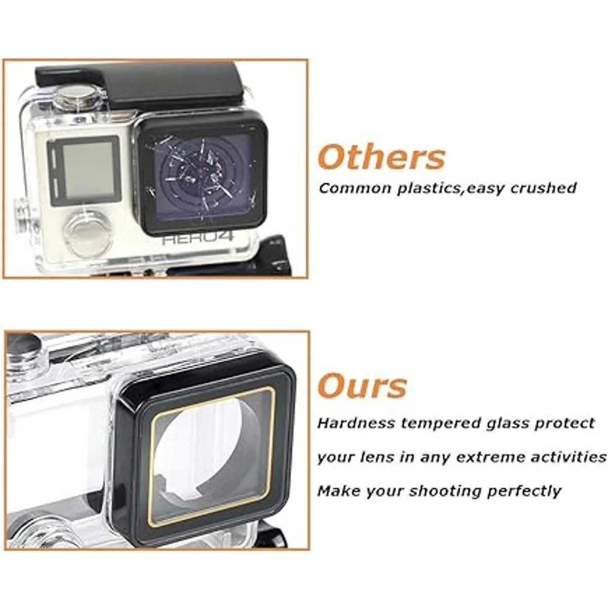 HONGDAK Carcasa impermeable para GoPro Hero 433 funda_5