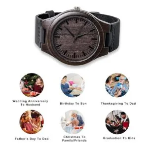 Fodiyaer Reloj de madera grabado personalizado regalo