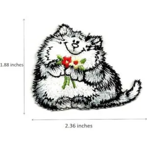 Parche bordado con mariposas Kawaii diseño de gatos_3
