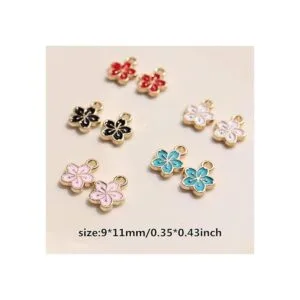 50 piezas surtidos de 5 colores Sakura flor joyería_3