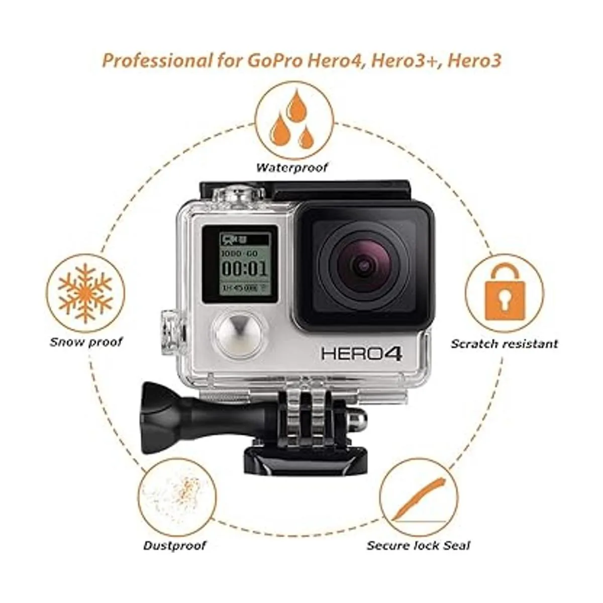 HONGDAK Carcasa impermeable para GoPro Hero 433 funda_2