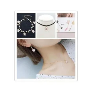 50 piezas surtidos de 5 colores Sakura flor joyería_4