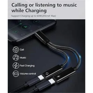 Cable auxiliar de audio USB C a 0.138 in Vcddom Premium_2