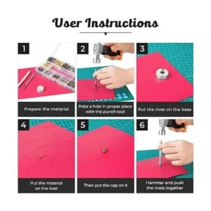 Juego de 420 remaches de cuero remaches de latón de doble_4