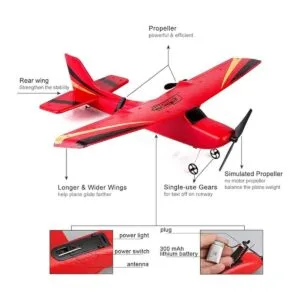 HAWKS Work Avión RC de 2 canales avión RC listo para_2