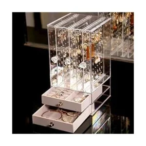 Sooyee Soporte de acrílico para aretes y organizador de_5