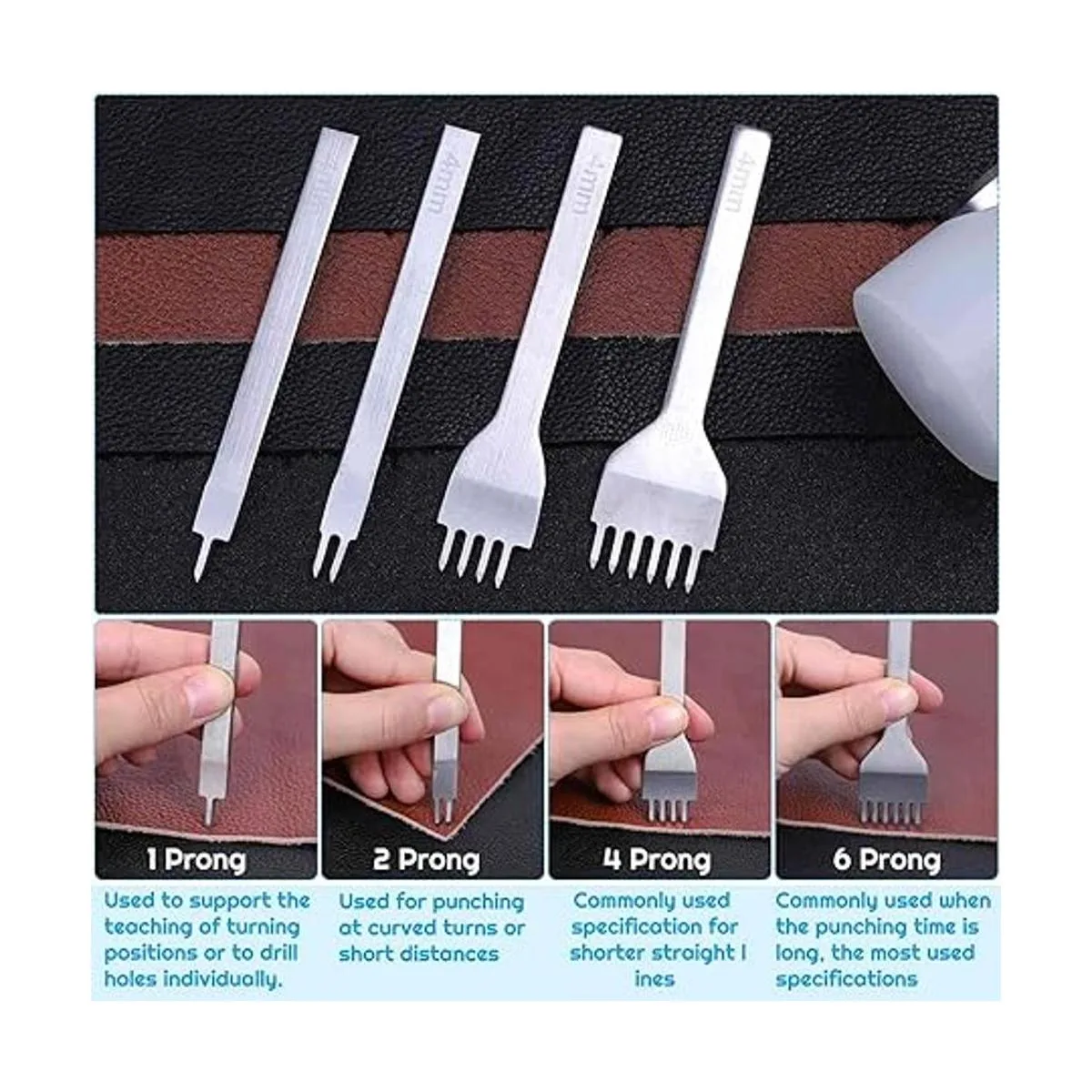 Cridoz Kit de 35 bolsas de cuero con perforador de agujero