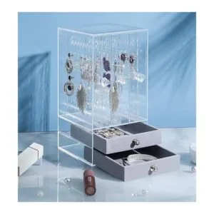 Sooyee Soporte de acrílico para aretes y organizador de_4