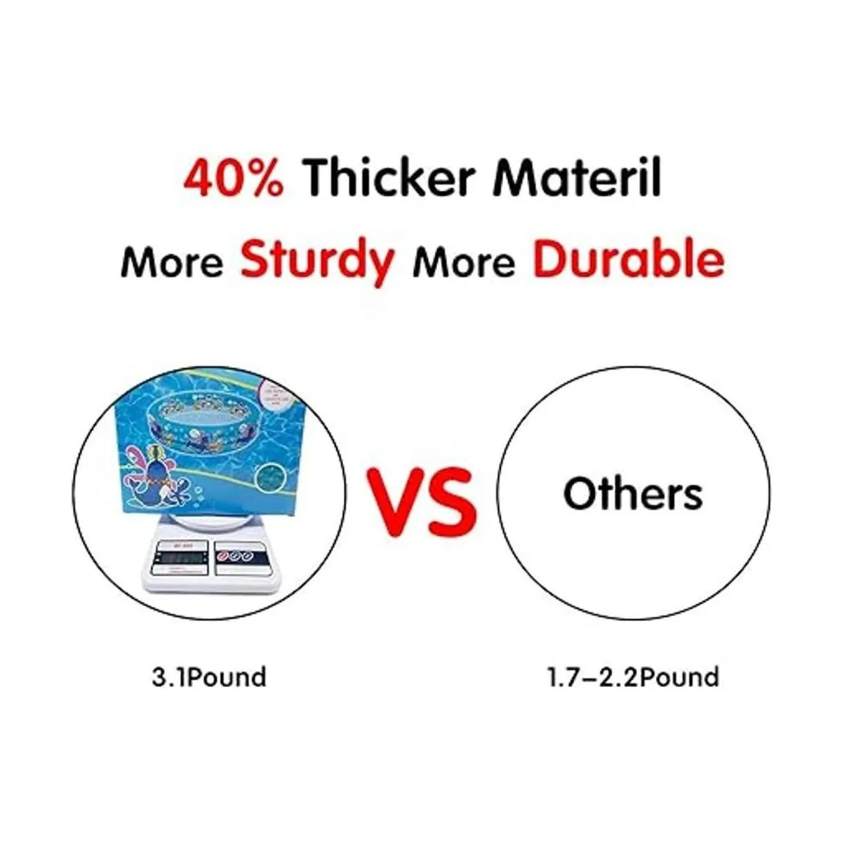 Piscina infantil de 3 anillos para niños pequeños 48 x 12