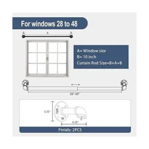 Barra de cortina industrial de 1 pulgada barras de
