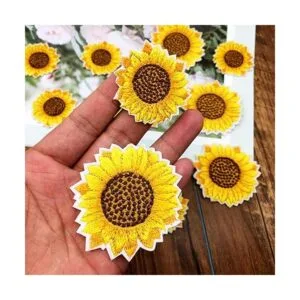 Parches bordados de girasol JKJF para coser o coser para_5