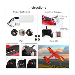 HAWKS Work Avión RC de 2 canales avión RC listo para_4