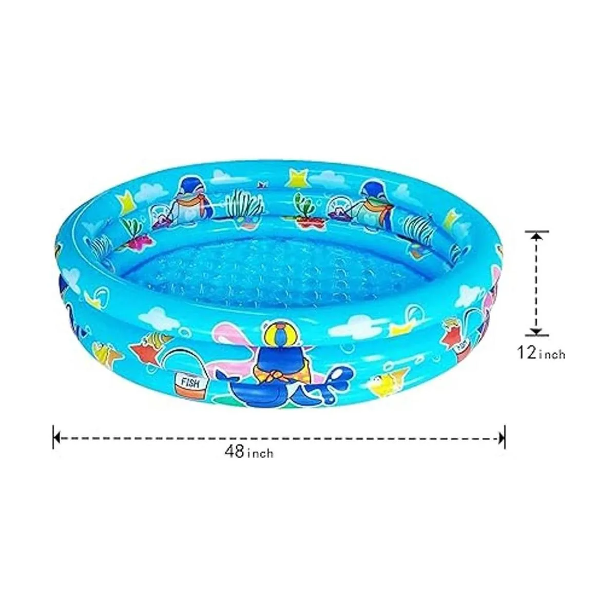 Piscina infantil de 3 anillos para niños pequeños 48 x 12